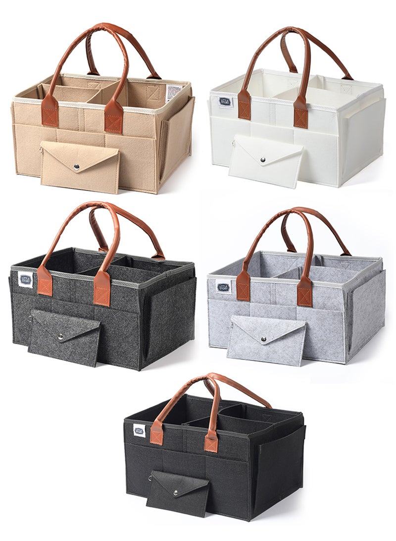 Foldable And Portable Diaper Caddy Organizer Caddy With Travel Pouch - Medium - Dark Grey