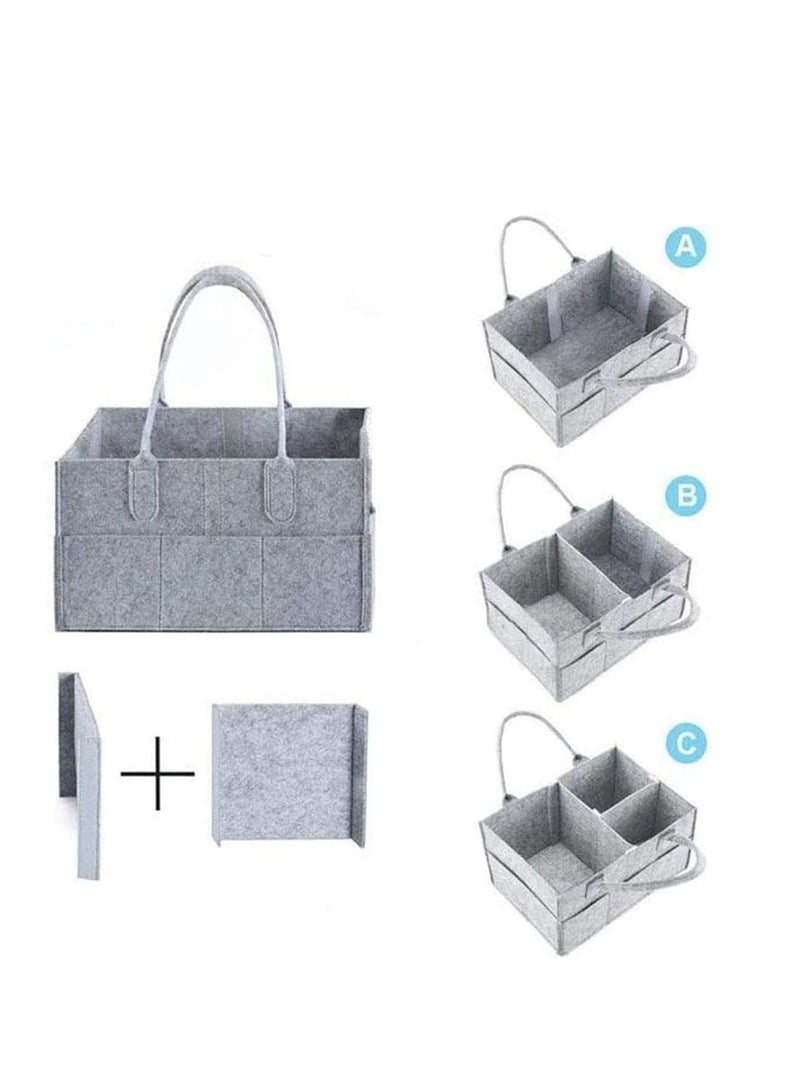 Diaper Caddy Organiser Portable Felt Nappy Toys Storage Bag Nursery Changing for Mom Newborn Kids Baby Wipes