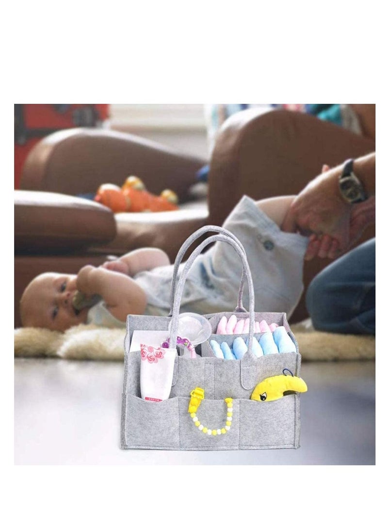 Diaper Caddy Organiser Portable Felt Nappy Toys Storage Bag Nursery Changing for Mom Newborn Kids Baby Wipes