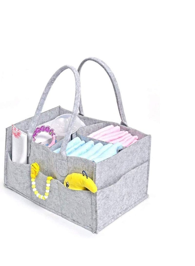 Diaper Caddy Organiser Portable Felt Nappy Toys Storage Bag Nursery Changing for Mom Newborn Kids Baby Wipes