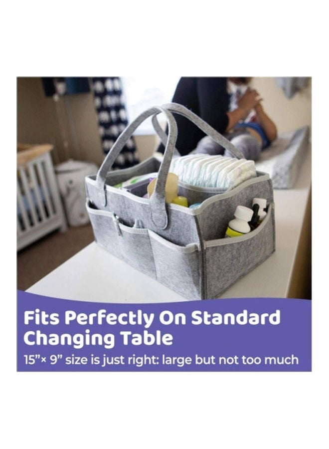 Portable Sturdy Exterior Baby Diaper Caddy Organizer With Additional Side Pockets