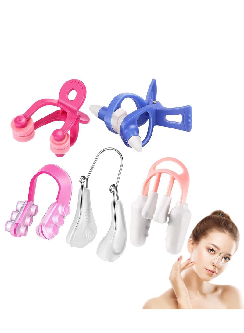 Nose Shaper Clip Nose Up Lifting Shaping Shaper Clip Nose Shapers Silicone Clamp Clip Nose Straighteners for Natural Nose up Slimmer Lifting Shaping 5 Pieces Nose Shaper for Women