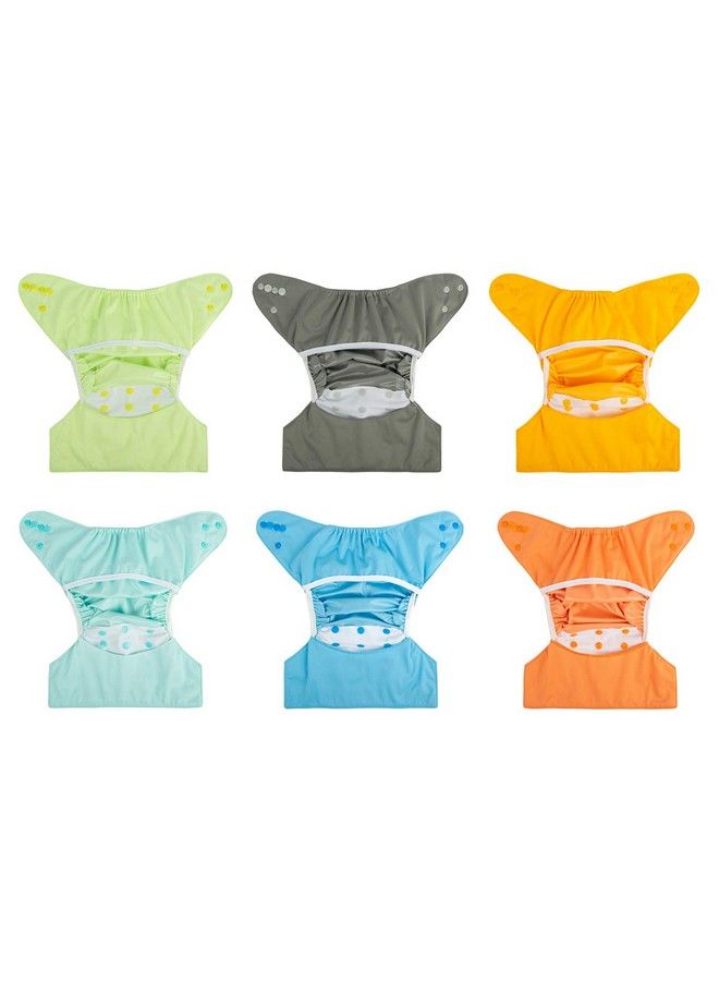 Cloth Diaper Covers For Fitted Diapers And Prefolds With Double Gussetadjustable Reusable For Baby Boys 6Pcs Covers+One Wet Bag 6Dcf06