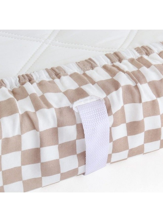 Muslin Changing Pad Cover For Baby Girls Boys Bamboo Cotton Comfort Neutral Diaper Change Table Pad Covers Soft Boho Changing Pad Sheets Checkered 16