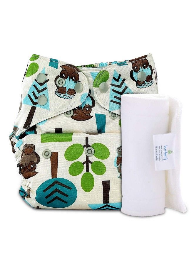 Cloth Diaper Cover With 1 Wet Free Insert Perfect For Babies Between 6 36 Months 7 To 15 Kgs Trees (Adjustable Washable & Reusable Snap Fit Diaper Cover With 1 Soaker)