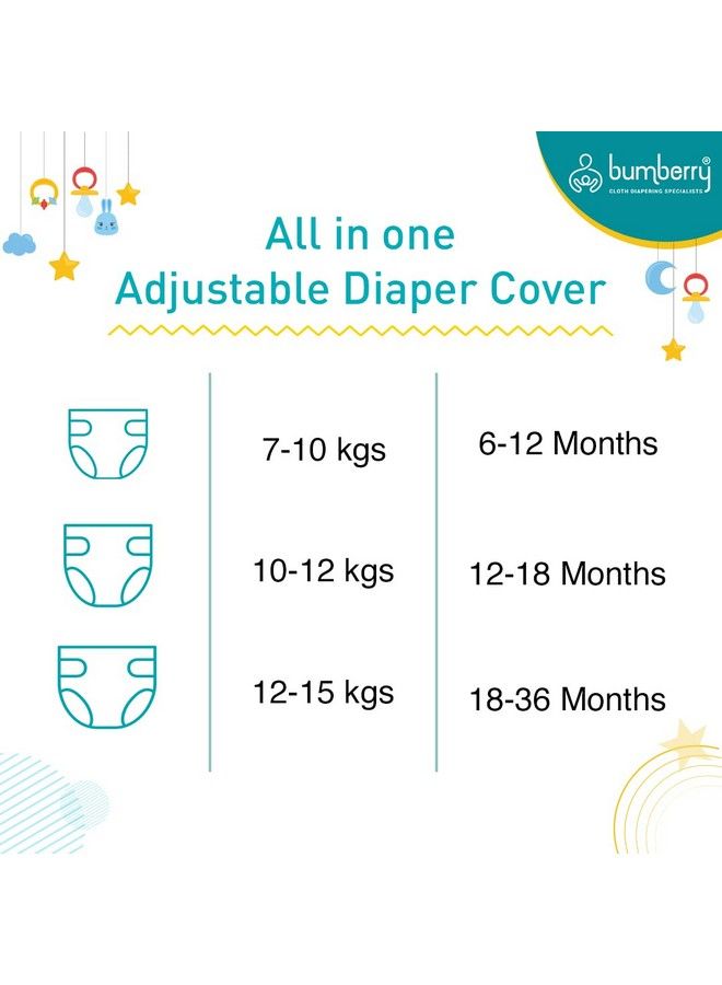 Cloth Diaper Cover With 1 Wet Free Insert Perfect For Babies Between 6 36 Months 7 To 15 Kgs Trees (Adjustable Washable & Reusable Snap Fit Diaper Cover With 1 Soaker)