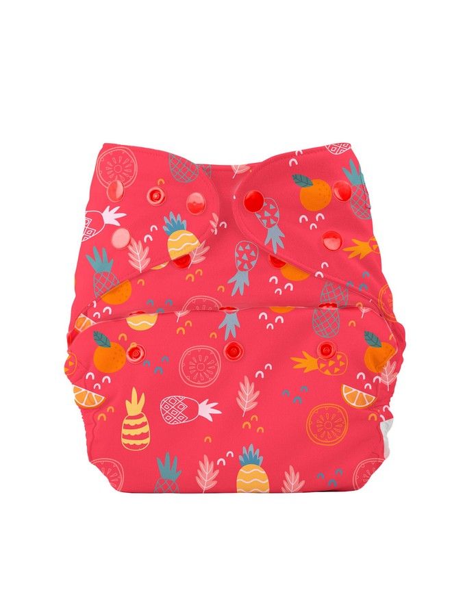 Cloth Diaper Cover Shell Perfect For Babies Between 6 36 Months 7 To 15 Kgs Pineapple Print No Insert Included (Adjustable Washable & Reusable Snap Fit Diaper Cover)