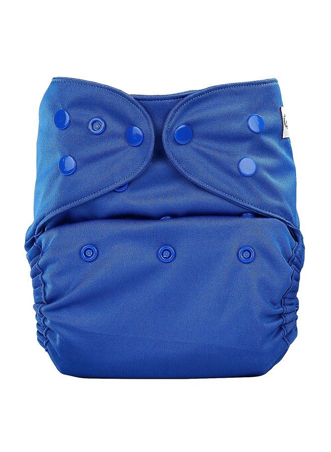 Cloth Diaper Cover With 1 Natural Bamboo Insert Perfect For Babies Between 6 36 Months 7 To 15 Kgs Deep Blue (Adjustable Washable & Reusable Diaper Cover With 1 Soaker)