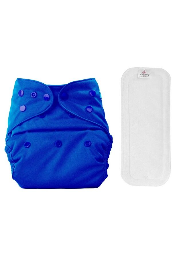 Baby Reusable Diaper Cover Adjustable Size With Wet Free Insert (Deep Blue 0 To 3 Years)