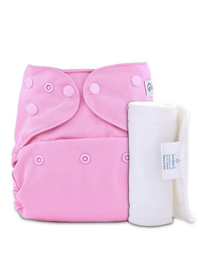 Baby Reusable Diaper Cover Adjustable Size With Wet Free Insert (Pink 0 To 3 Years)