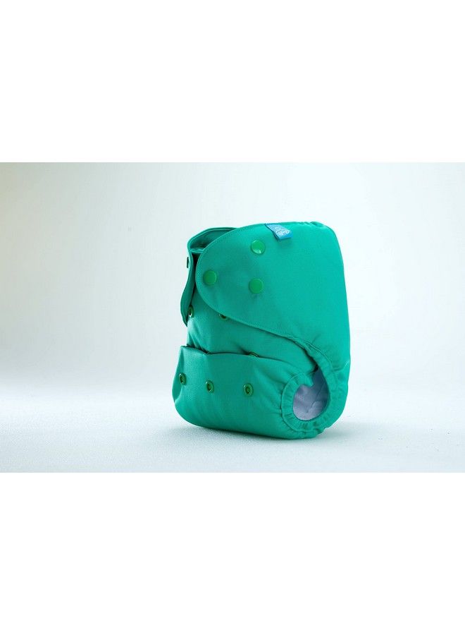 Baby Reusable Diaper Cover Adjustable Size With Wet Free Insert ( Blue Green 0 To 3 Years)