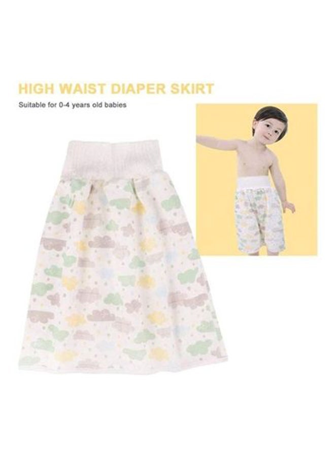 2-Piece Toddler Training Waterproof Diaper Skirt For Baby Girls - Multicolour