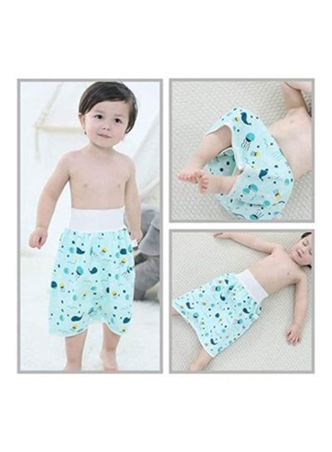 2-Piece Toddler Training Waterproof Diaper Skirt For Baby Girls - Multicolour