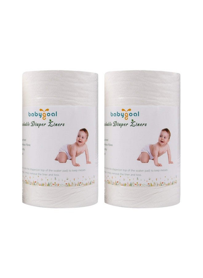 Bamboo Cloth Diaper Liners Biodegradable (2 Pack/200 Sheets) For Ecofriendly Diapering