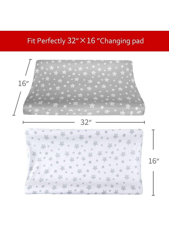 Changing Pad Cover For Boys Girls 2 Pack Lovely Print Soft Unisex Diaper Change Table Sheets Fit 32