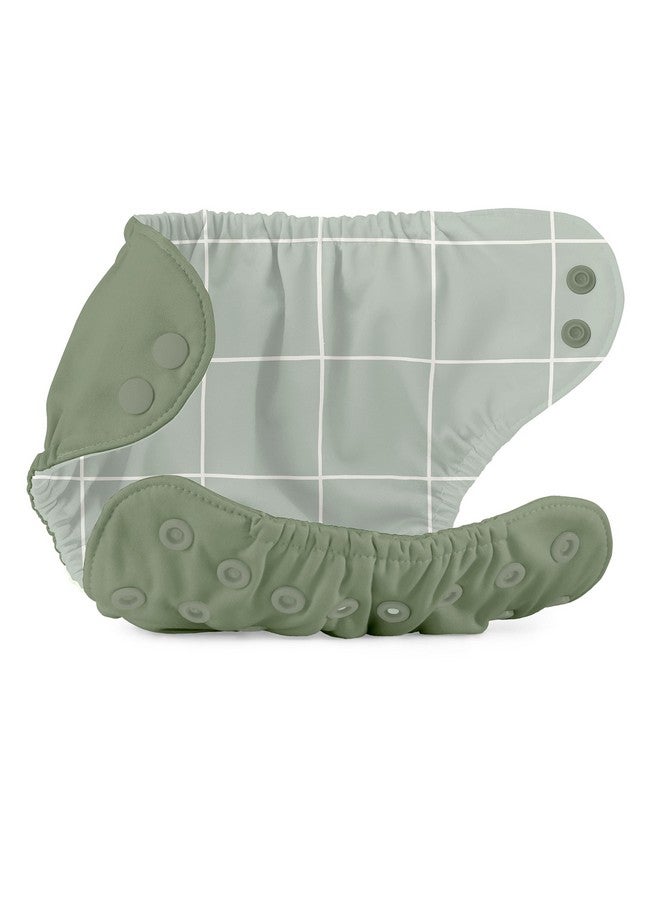 Cloth Diaper Outer Waterproof Cloth Diaper Cover Swim Diaper Leak Proof And Breathable Layer Over Prefolds Flats Or Fitteds Reusable Diaper With Snap Closure Size 2 (18 35Lbs) Aloe