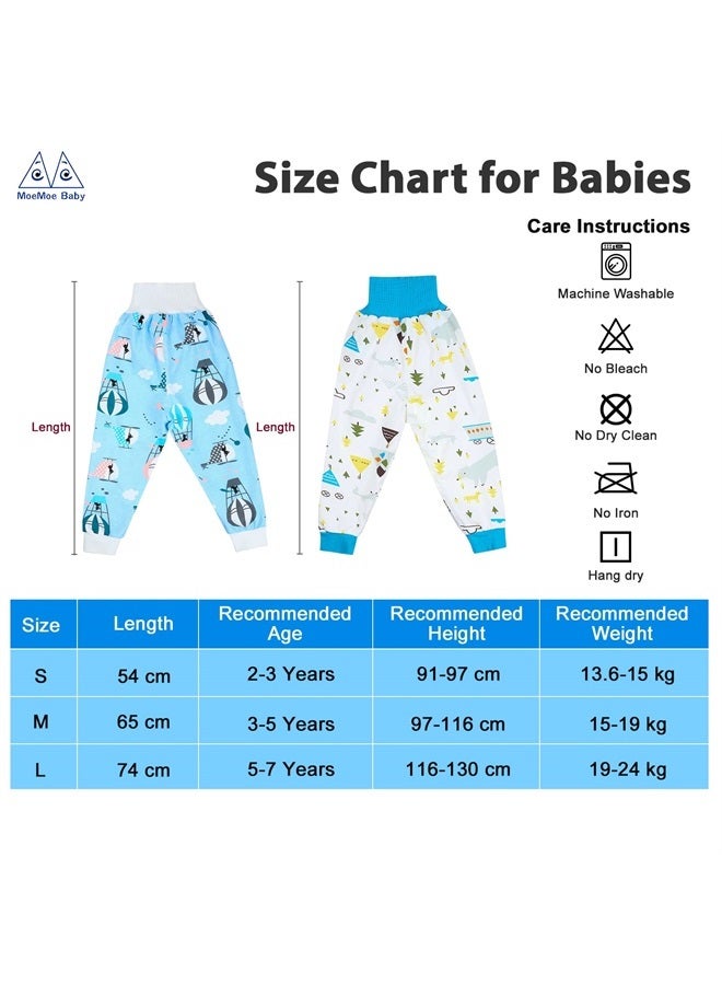 Diaper Pants Waterproof Diaper Short for Boys Potty Training Pants Nighttime Bedwetting Uderwear for Kids Pack of 2