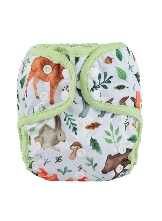 Baby Diaper Cover Nappy One Size 10Lbs To 36Lbs (Watercolour Animals)