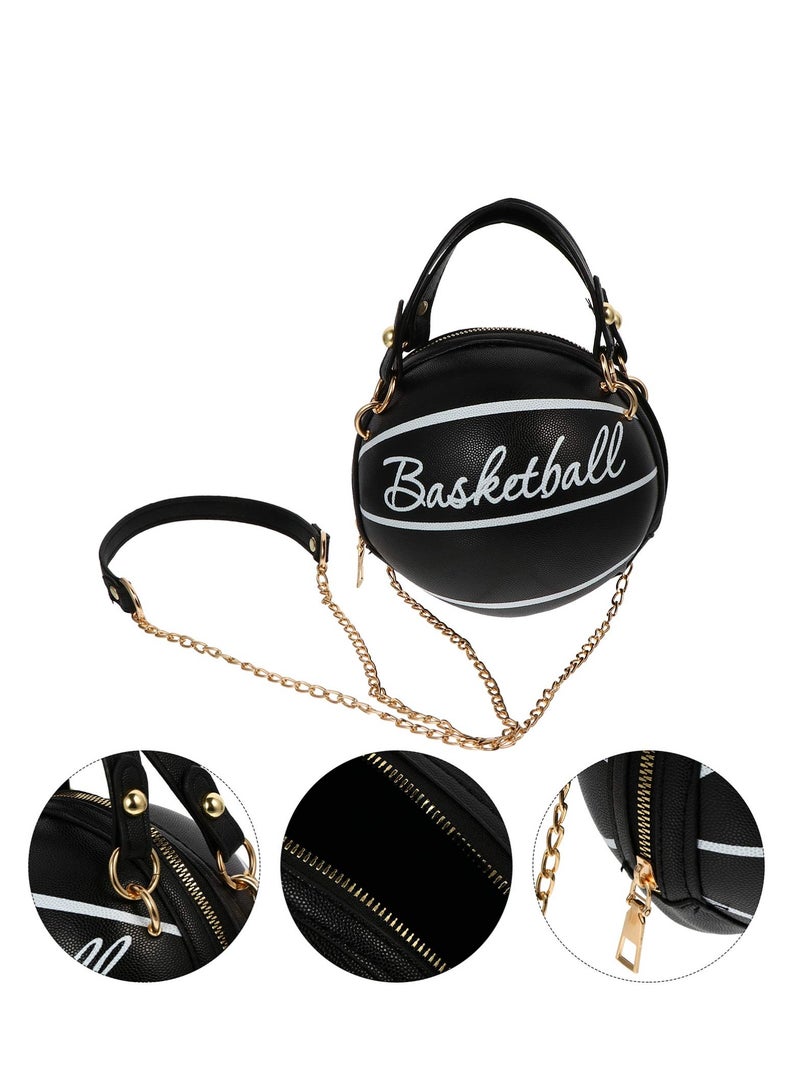 Shoulder Bag Basketball Football Shaped Fashion Portable Handbag Novelty Purse Circle Shoulder Bag for Girls and Women