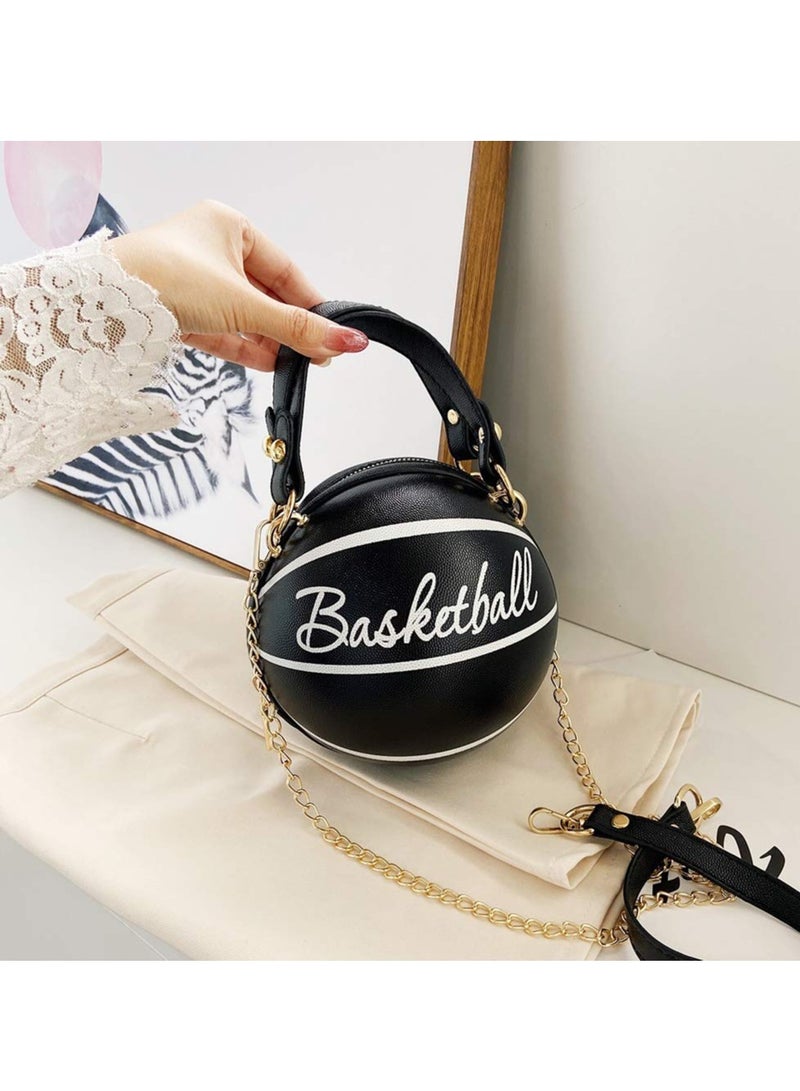 Shoulder Bag Basketball Football Shaped Fashion Portable Handbag Novelty Purse Circle Shoulder Bag for Girls and Women