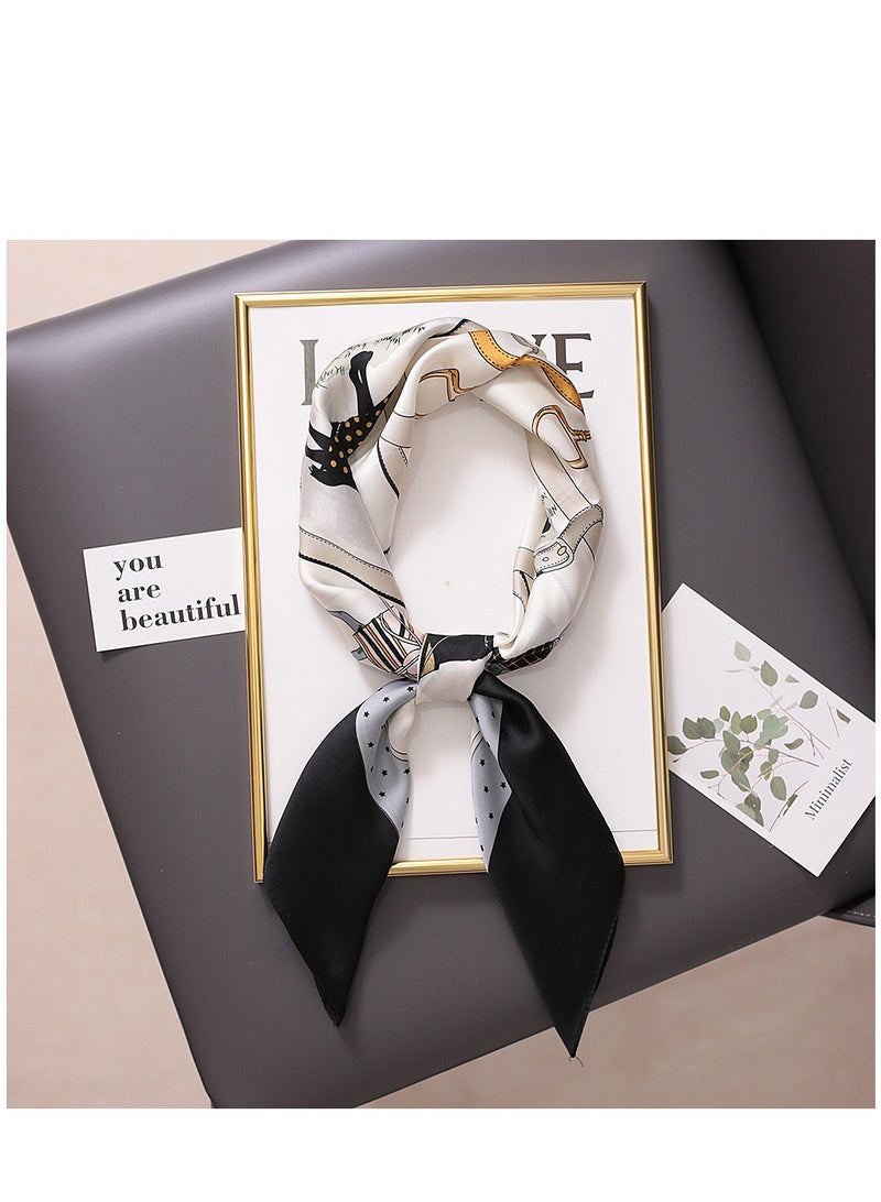 Small Silk Scarf, Women Multifunction All-match Decoration Hair Tie Fashion Retro Headwear Neckercief