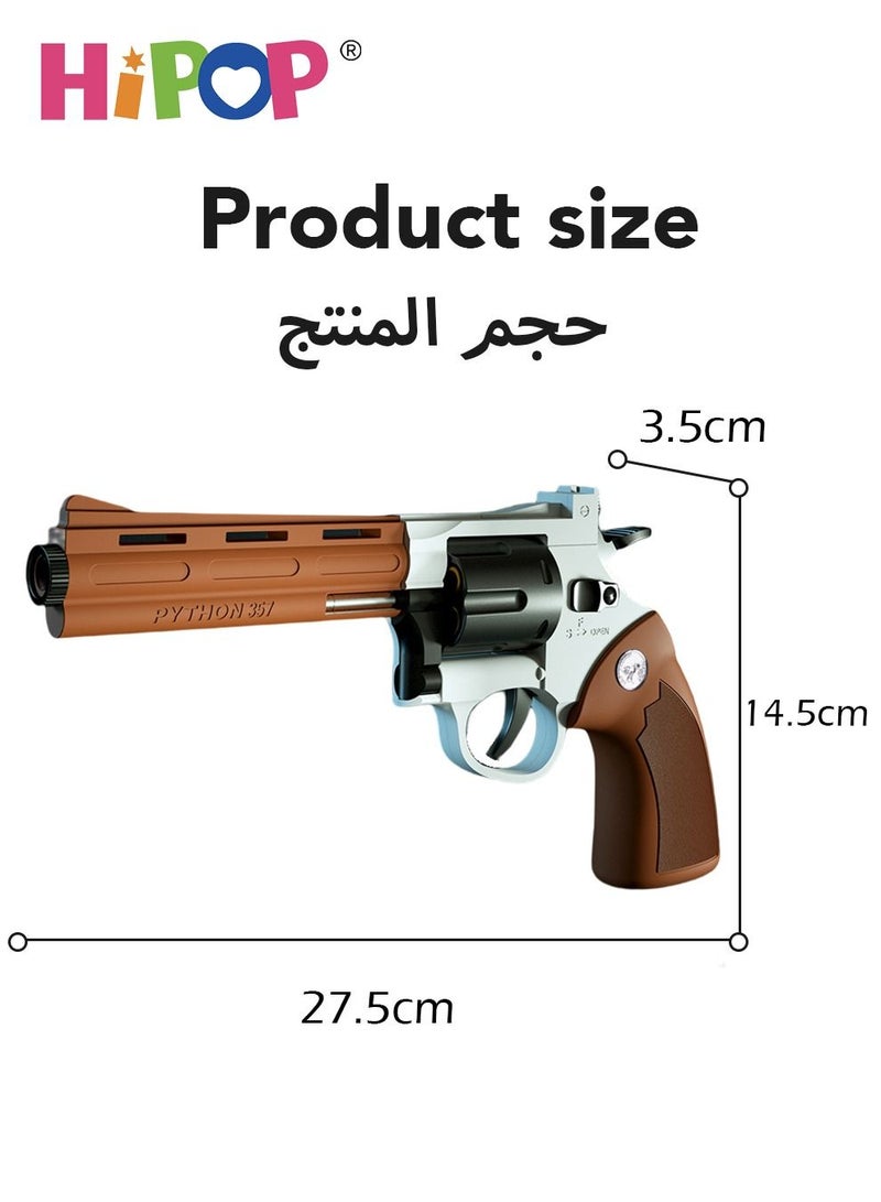 27.5cm Revolver Toy Gun for Kids,Gun Toy with Shell Ejecting Soft Bullet,Kids Eeducational Gun Toy