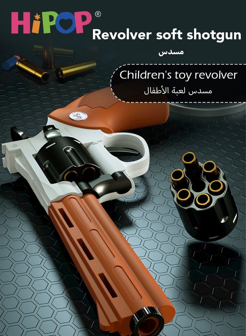 27.5cm Revolver Toy Gun for Kids,Gun Toy with Shell Ejecting Soft Bullet,Kids Eeducational Gun Toy