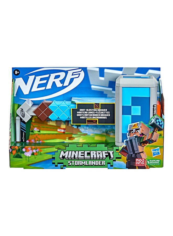 Minecraft Stormlander Dart-Blasting Hammer With 3 Darts And Pull-Back Priming Handle