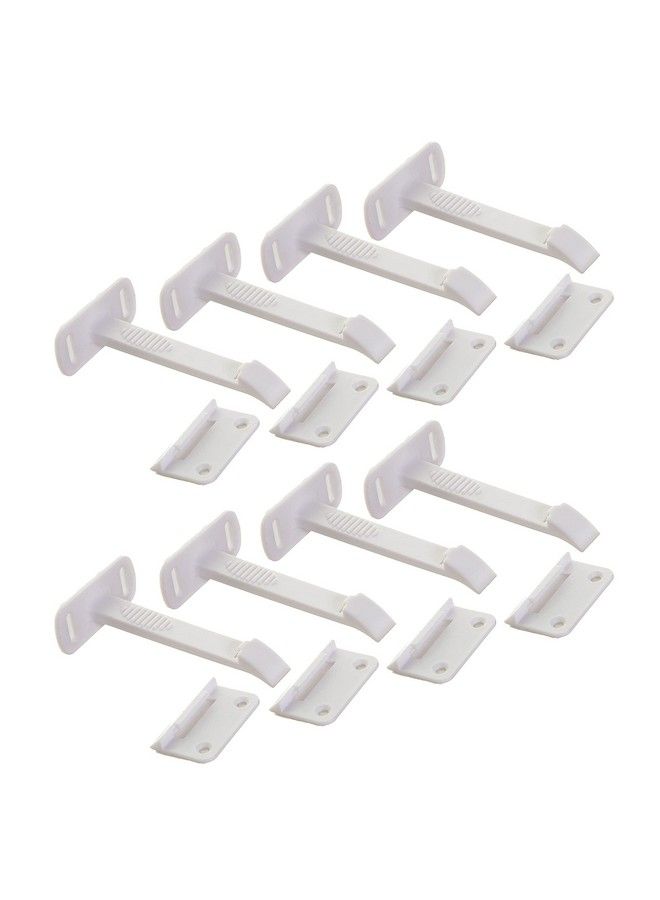 Adhesive Safety Latches For Drawers & Cabinets White 8 Count