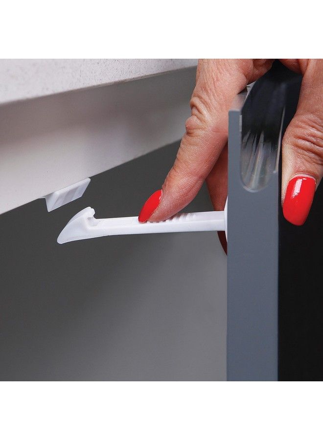 Adhesive Safety Latches For Drawers & Cabinets White 8 Count