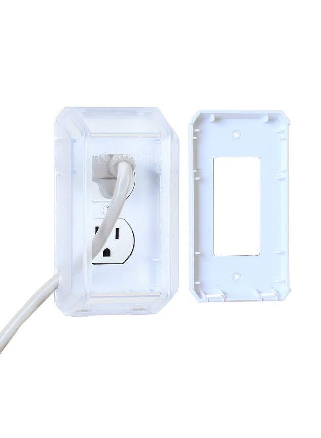 Baby Safety Electrical Outlet Cover Box Childproof Large Plug Cover For Babyproofing Outlets Easy To Install & Use (Transparent)