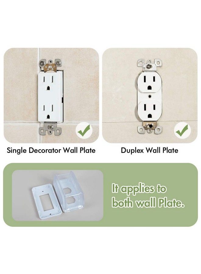 Baby Safety Electrical Outlet Cover Box Childproof Large Plug Cover For Babyproofing Outlets Easy To Install & Use (Transparent)