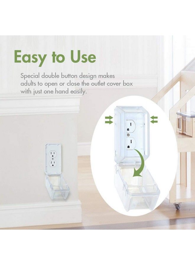 Baby Safety Electrical Outlet Cover Box Childproof Large Plug Cover For Babyproofing Outlets Easy To Install & Use (Transparent)