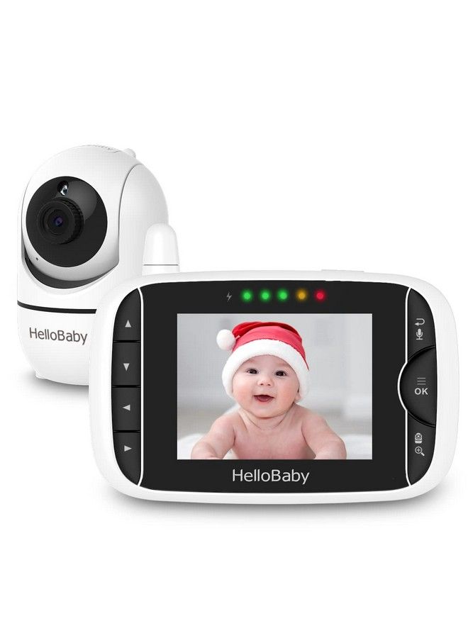 Video Baby Monitor With Remote Camera Pantiltzoom 3.2 Color Lcd Screen Infrared Night Vision Temperature Display Lullaby Two Way Audio