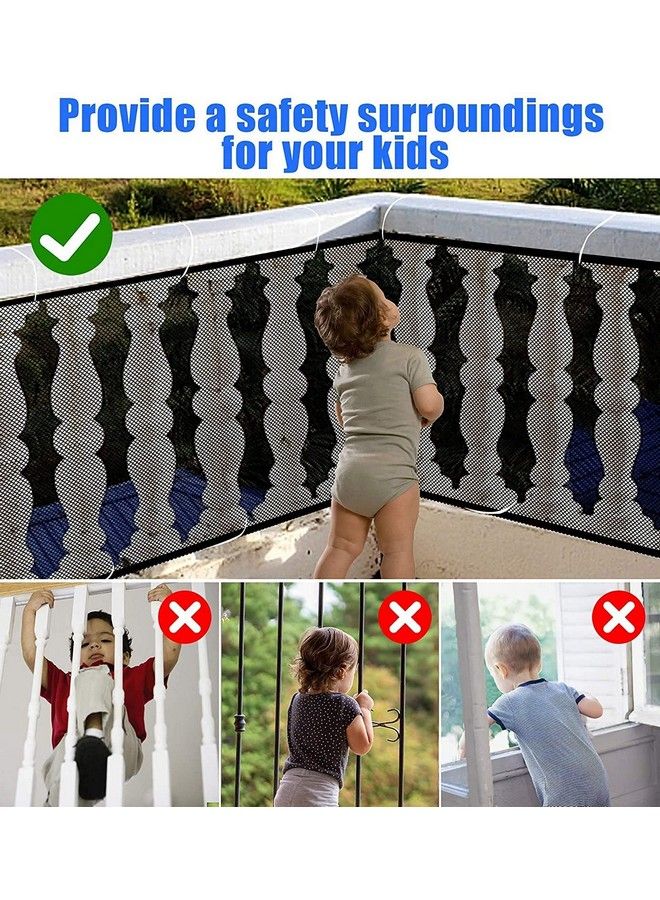 Baby Safety Net For Staircase;Railing Guard For Baby Safety Balcony;Child Safety Net For Balcony;Staircase Baby Safety;Stairs Guard For Kids;Child Safety Productpack Of 3(3M By 1.1M Wide Each) Black