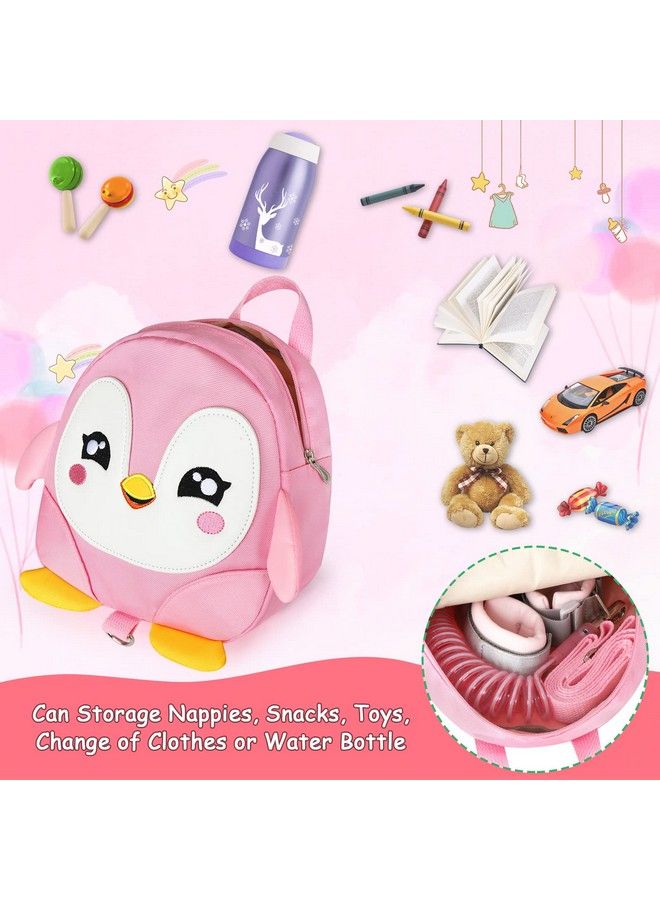 Toddler Harness Backpack Leash Cute Penguin Kid Backpacks With Anti Lost Wrist Link Mini Child Backpack Wristband Tether Strap And Protection Leashes Travel Bag Harness Rein For Baby Girls