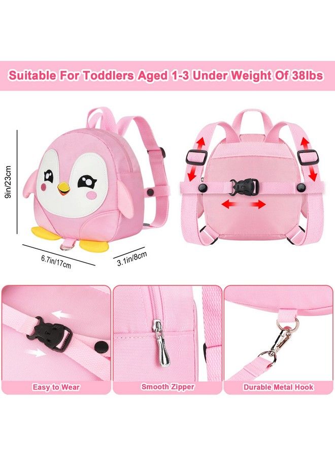 Toddler Harness Backpack Leash Cute Penguin Kid Backpacks With Anti Lost Wrist Link Mini Child Backpack Wristband Tether Strap And Protection Leashes Travel Bag Harness Rein For Baby Girls
