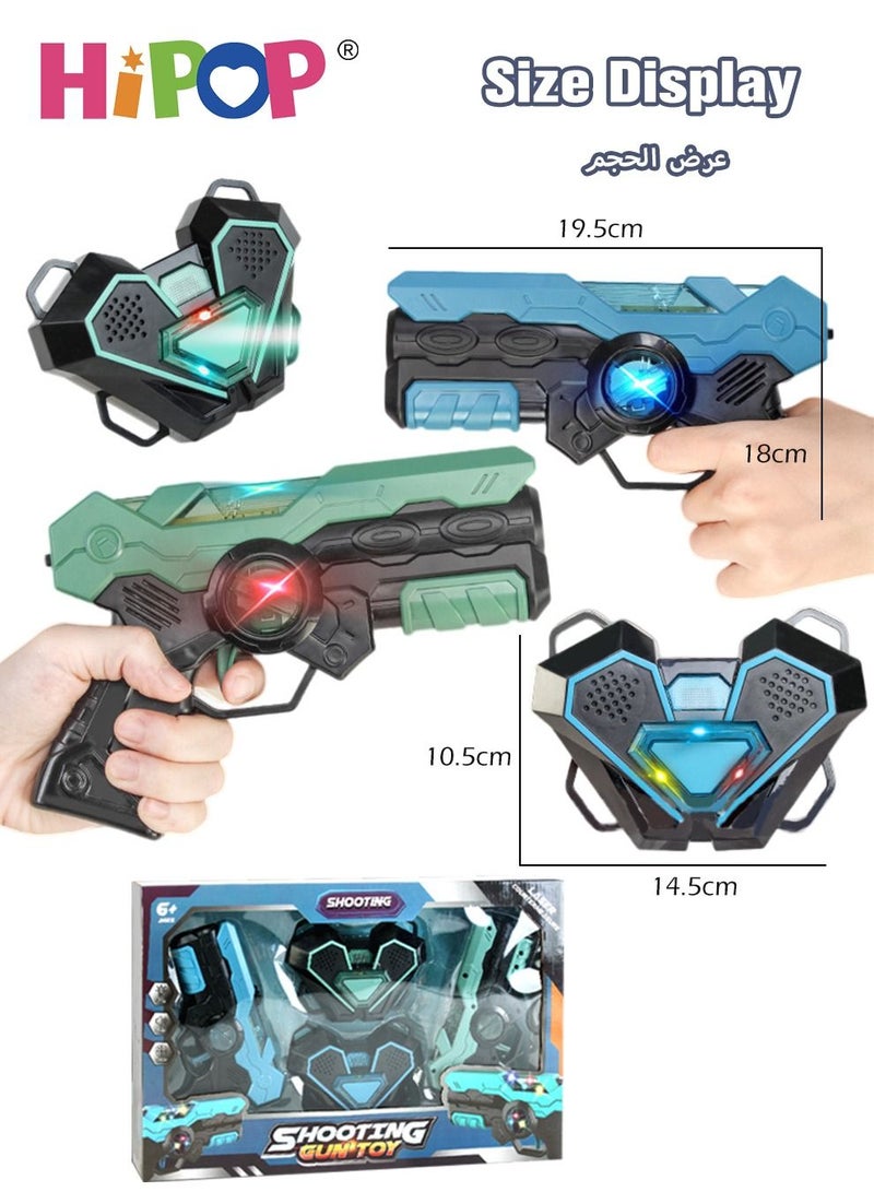 Two Pack Gun Toy with Laser Induction,Safe Gun Toys with Wearable Sensor and Somatosensory Vibration,Do Not Hurt Eyes,Simulated Real CS,Parent-Child Interactive Toy Gun