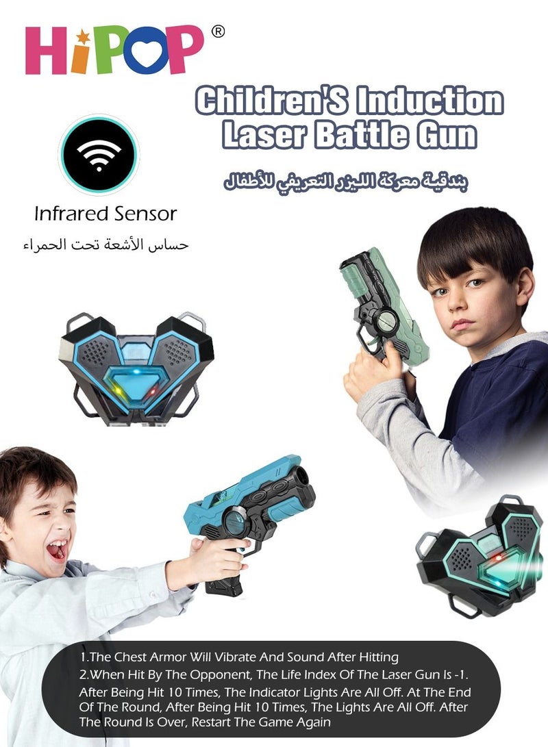 Two Pack Gun Toy with Laser Induction,Safe Gun Toys with Wearable Sensor and Somatosensory Vibration,Do Not Hurt Eyes,Simulated Real CS,Parent-Child Interactive Toy Gun