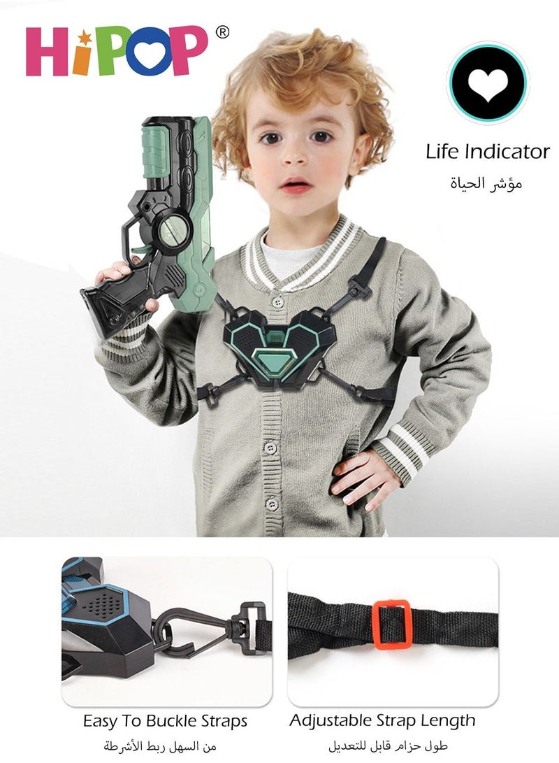 Two Pack Gun Toy with Laser Induction,Safe Gun Toys with Wearable Sensor and Somatosensory Vibration,Do Not Hurt Eyes,Simulated Real CS,Parent-Child Interactive Toy Gun