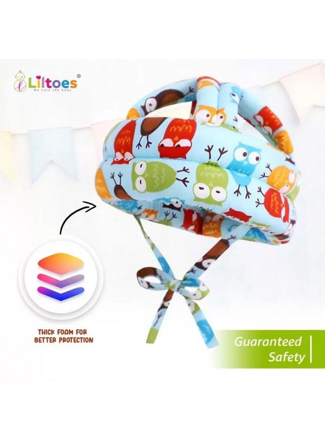 Baby Head Protector For Safety Of Kids 6M To 3 Years Baby Safety Helmet With Proper Air Ventilation & Corner Guard Protection (Owl Print Colour)