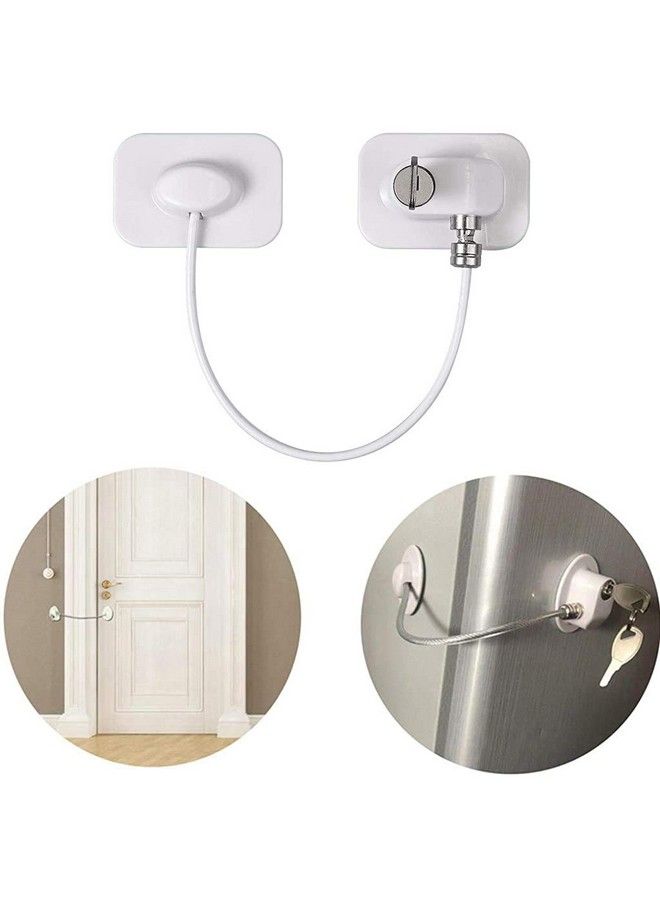 1Pcs Refrigerator Lock Freezer Door Lock Cabinet Lock Strong Adhesive Lock Window Door Restrictor Cable For Baby Toddler Child Safety Device (White) (Multicolourwhite)