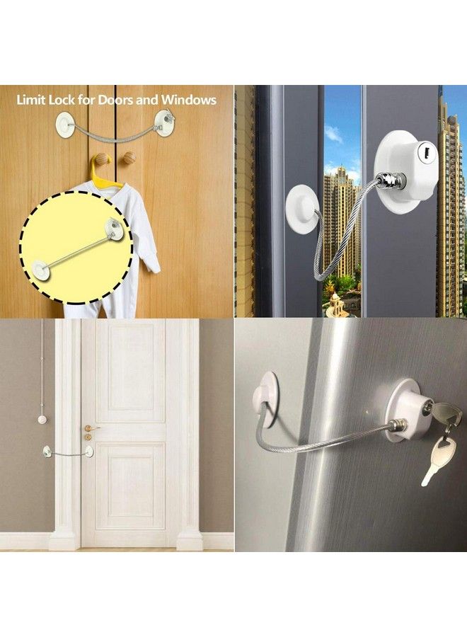 1Pcs Refrigerator Lock Freezer Door Lock Cabinet Lock Strong Adhesive Lock Window Door Restrictor Cable For Baby Toddler Child Safety Device (White) (Multicolourwhite)