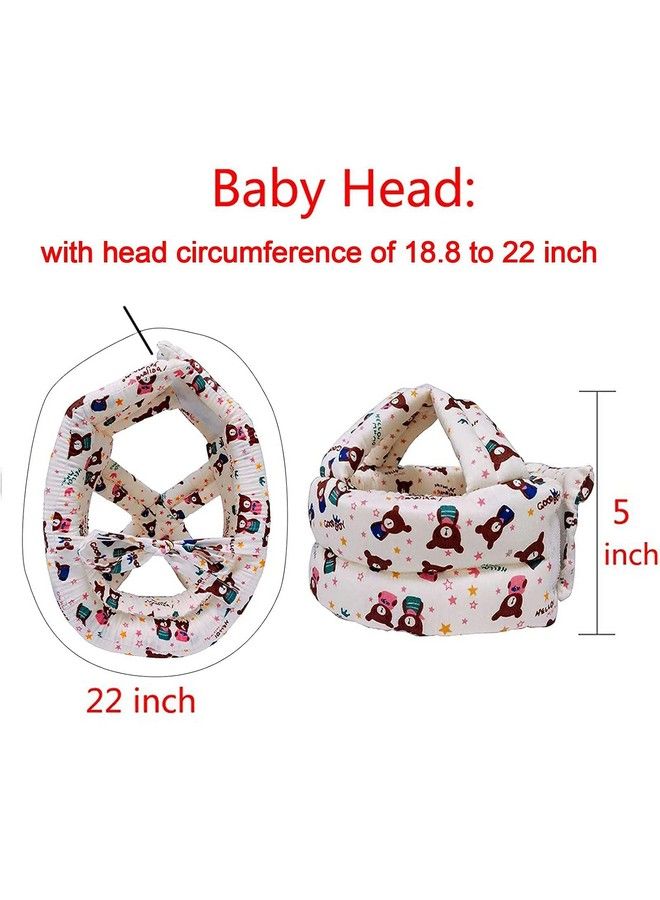 Baby Head Protector Adjustable Size Baby Learn To Walk Or Run Soft Safety Helmet Infant Antifall Anticollisionfor Baby Months~5 Years Old (Beige Bear)