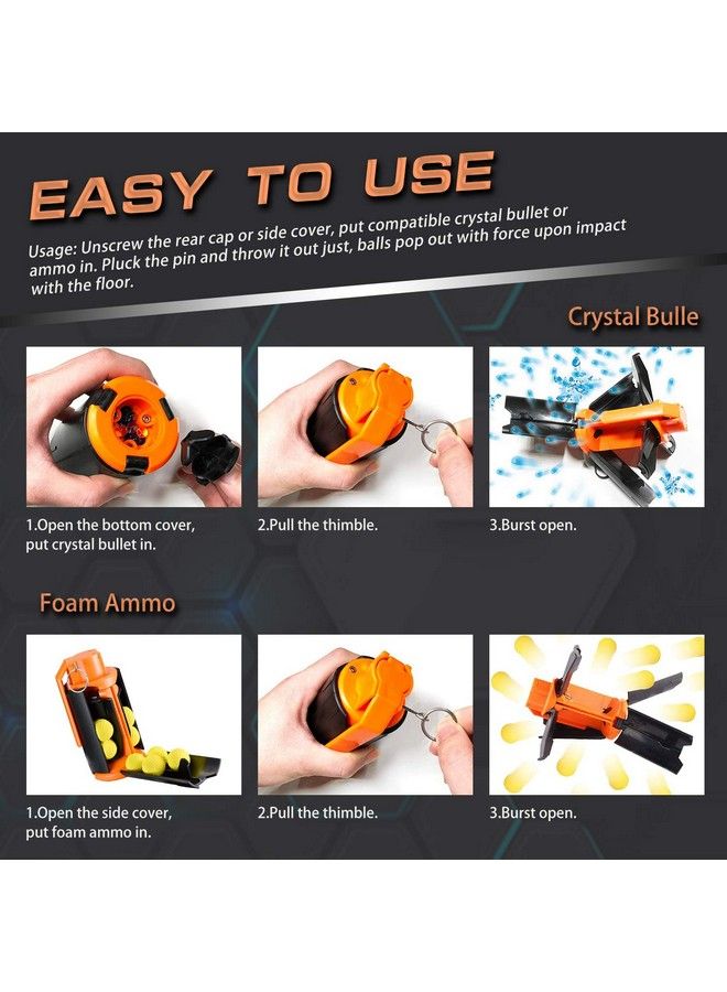 Cs Plastic Tactical Toy Tactical Plastic Modified Crystal Water Bullet Toy With 60Pcs Rounds Refill Bullet Balls Ammo (Orange)