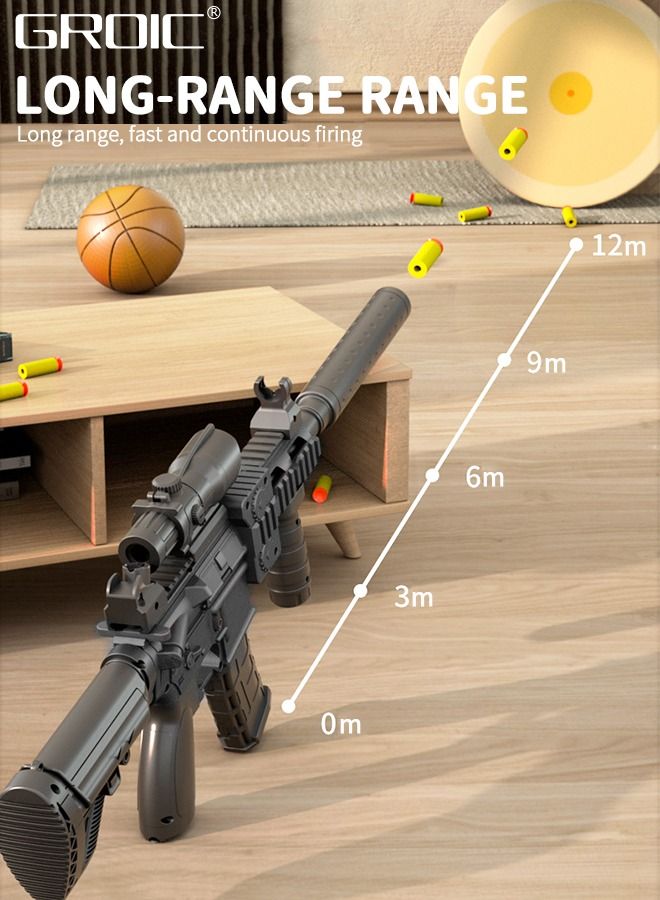 Toy Gun Light and Soft Bullets Education Toy,Blaster Gun M416,Double Mirror Effect Toy Guns,DIY Toy with Rich Accessories ,Shooting Games Toys for Kids, Kids Holiday Birthday Gifts