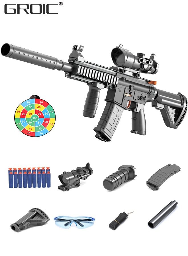 Toy Gun Light and Soft Bullets Education Toy,Blaster Gun M416,Double Mirror Effect Toy Guns,DIY Toy with Rich Accessories ,Shooting Games Toys for Kids, Kids Holiday Birthday Gifts