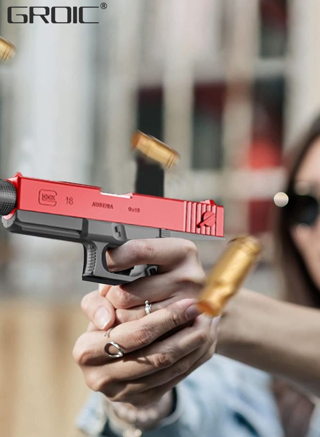 Soft Bullet Toy Guns, Glock Continuous Shell Throwing Soft Gun Toy, Toy Foam Blasting Gun, Shooting Games Machine Gun Toys Pistol Toys for Kids Soft Bullet Gun with Eva Soft Bullet, Goggles
