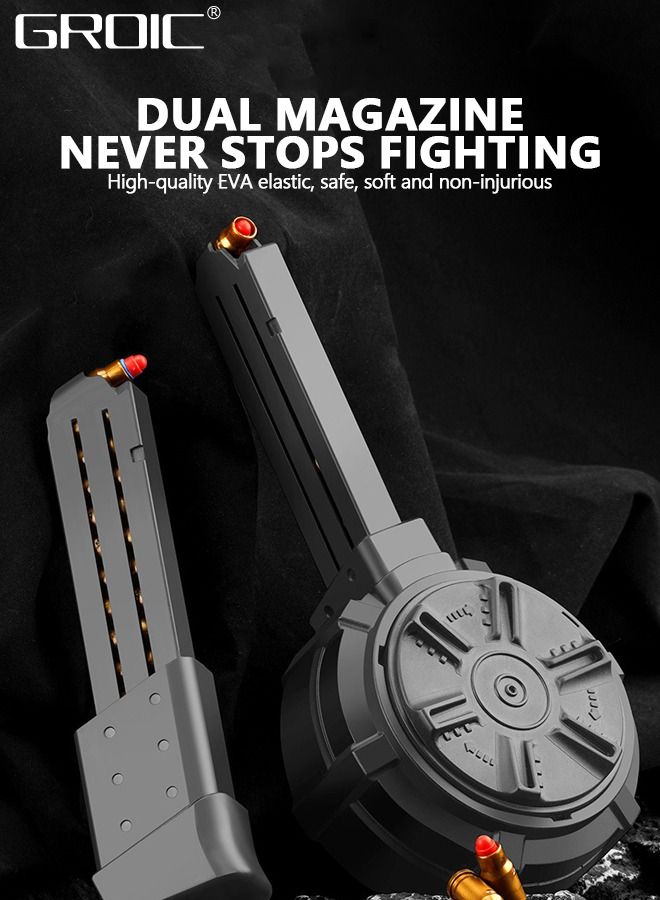 Soft Bullet Toy Guns, Glock Continuous Shell Throwing Soft Gun Toy, Toy Foam Blasting Gun, Shooting Games Machine Gun Toys Pistol Toys for Kids Soft Bullet Gun with Eva Soft Bullet, Goggles