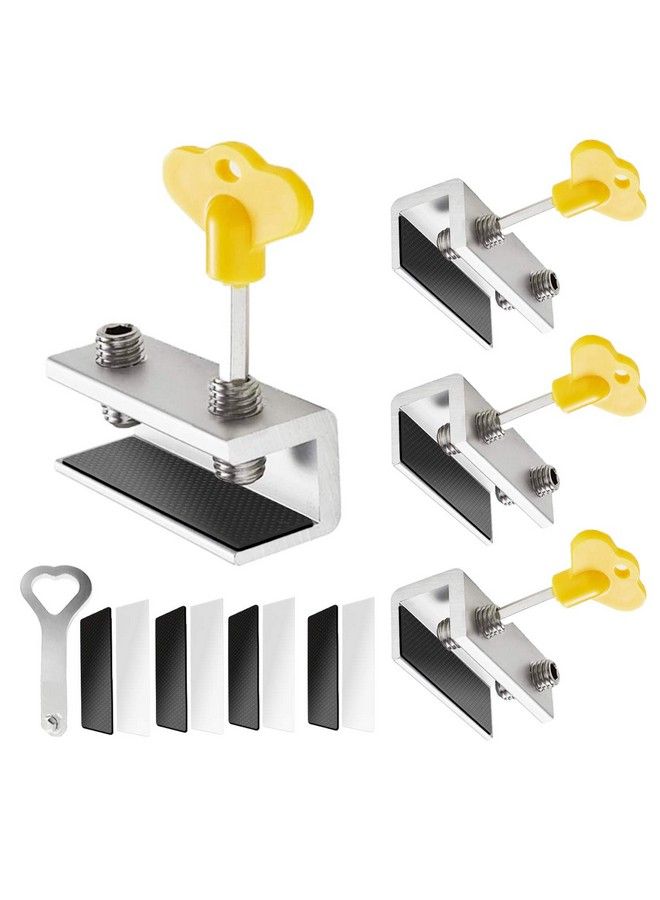 4 Sets Sliding Window Locks Baby Safety Lock Security Window Lock Aluminum With Key Window Stoppers For Slide Door Adjustable Security Locks For Kids Room Hung Windows Silver